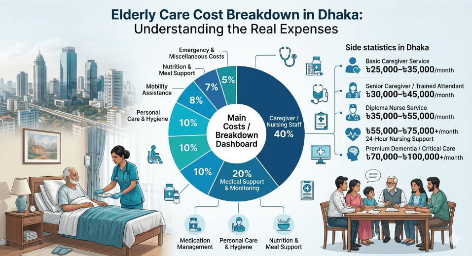 Elderly Care Cost Breakdown with Every details
